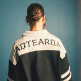 Long Sleeve Rugby Polo - "Aotearoa" Black/Grey - Effn Clothing